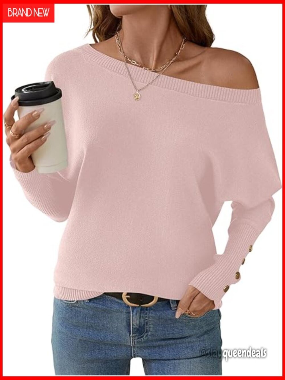 Oversized Batwing Sleeve Pullover Sweater, Boat Neck Knit Top, Long Sleeve
